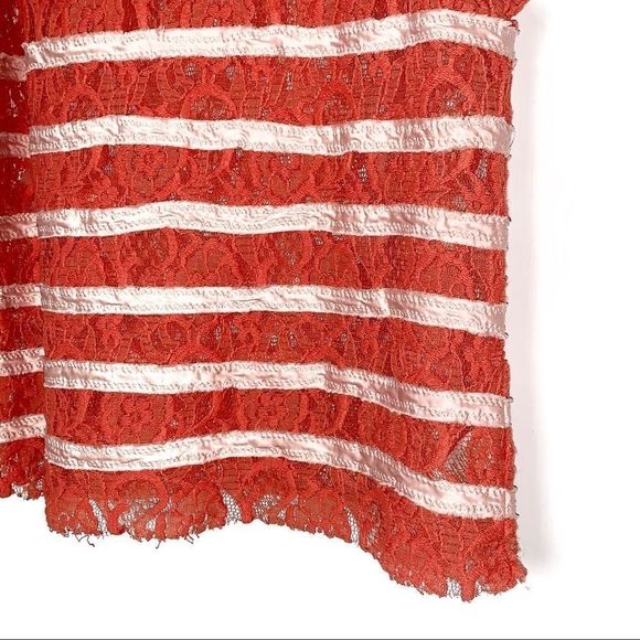 Free People Burnt Orange Lace Tank with Pink Satin Stripes - Picture 6 of 8
